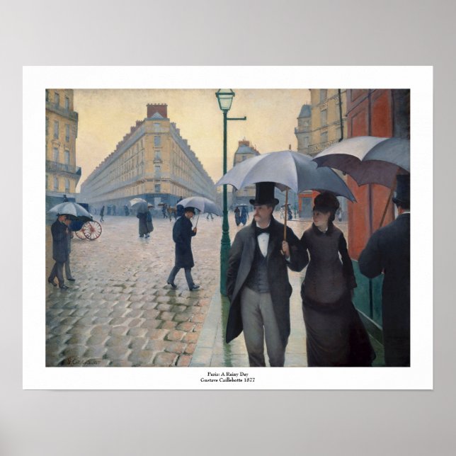 Paris Street Rainy Day by Gustave Caillebotte Poster (Front)