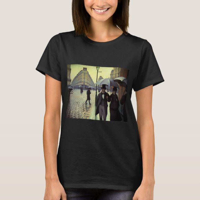 Paris Street Rainy Day by Gustave Caillebotte T-Shirt (Front)