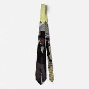 Paris Street Rainy Day by Gustave Caillebotte Tie