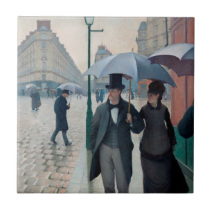 Paris Street Rainy Day by Gustave Caillebotte Tile