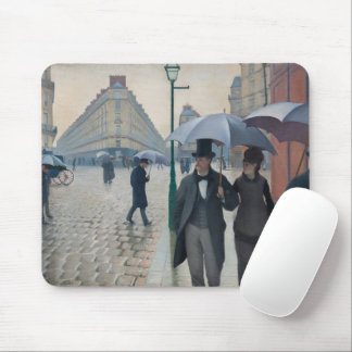"Paris Street; Rainy Day" Impressionist Scene Mouse Mat