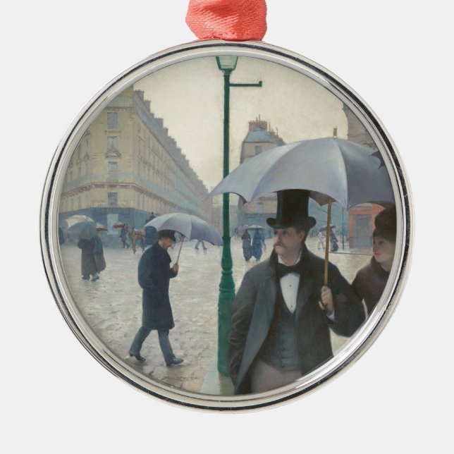 Paris Street Rainy Day Metal Tree Decoration (Front)