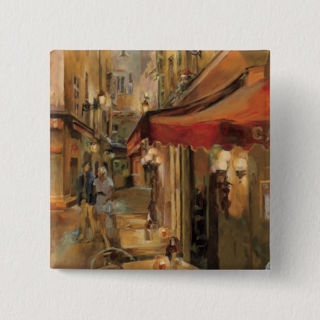 Paris Street Scene 15 Cm Square Badge (Front)