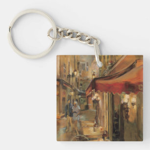 Paris Street Scene Key Ring