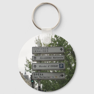 Paris Street Sign, France Key Ring