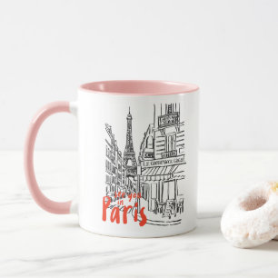Paris Street Sketch Art Mug