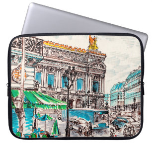  Paris street view of the theatre Wicked cafe pede Laptop Sleeve