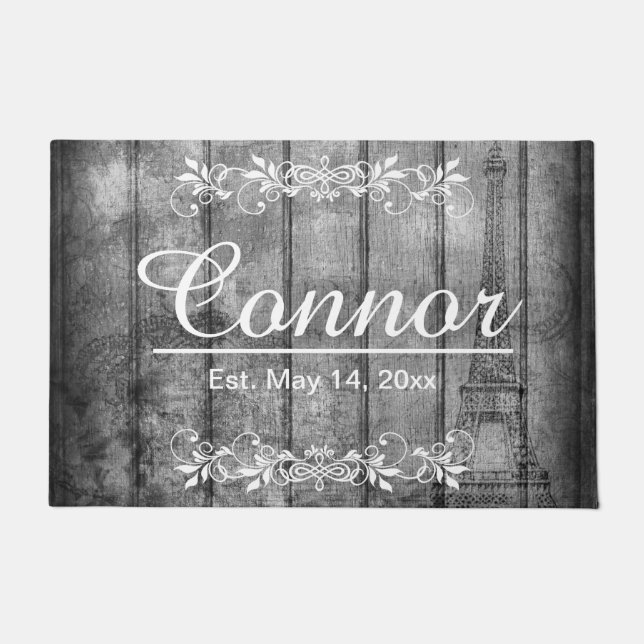 Paris Style Faux Grey Wood Doormat (Front)
