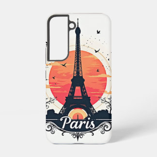Paris Sunset Silhouette Samsung Galaxy Case