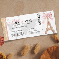  Paris Surprise Birthday Boarding Pass Ticket