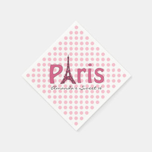 Paris Sweet 16 Custom Birthday Napkins