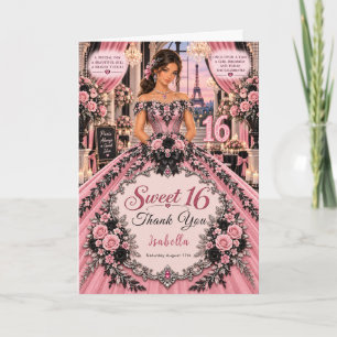 Paris Sweet 16 Elegance Thank You Card