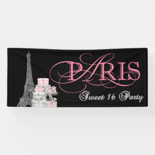 Paris Sweet 16 Party Banner