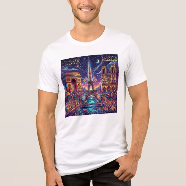 Paris t-shirt design  Tri-Blend shirt (Front)