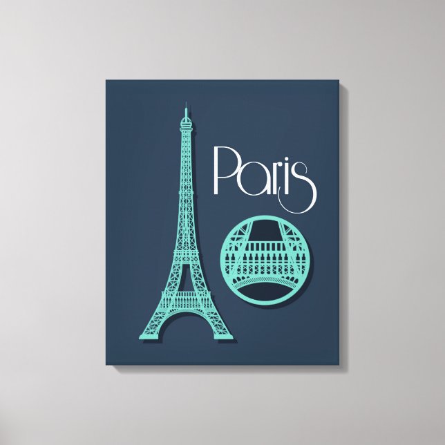 Paris Teal Canvas Print (Front)