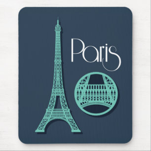 Paris Teal Mouse Mat