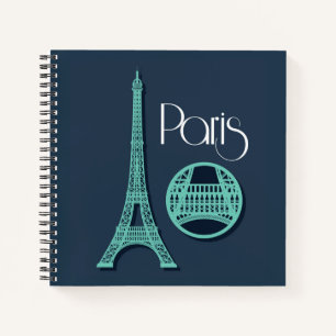 Paris Teal Notebook
