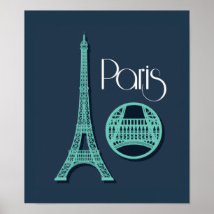 Paris Teal Poster