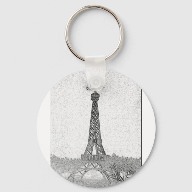 Paris, Texas Eiffel Tower Drawing Key Ring (Front)