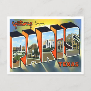 Paris, Texas Vintage Big Letters Postcard
