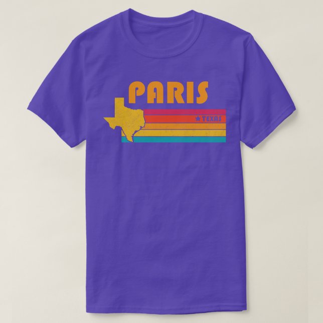 Paris Texas Vintage Distressed Souvenir T-Shirt (Design Front)