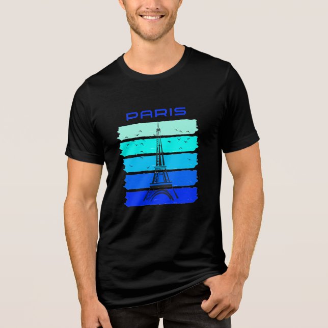 Paris The Eiffel Tower Tri-Blend Shirt (Front)