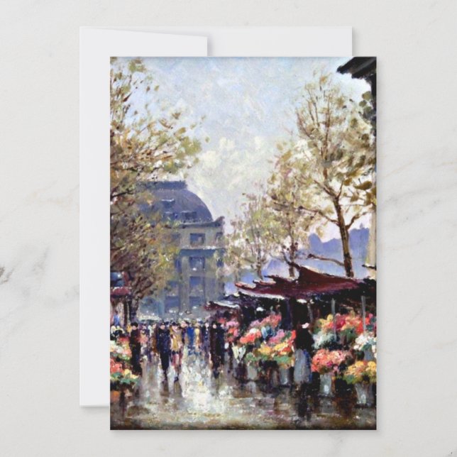 Paris, The Flower Market of La Madeleine Card (Front)