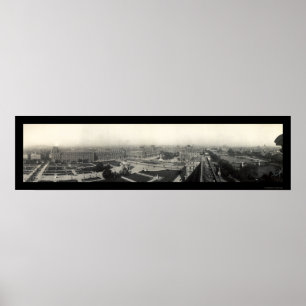 Paris & The Louvre Photo 1909 Poster