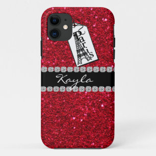 Paris Them Crystal BLING RUBY RED IPHONE 5 Case