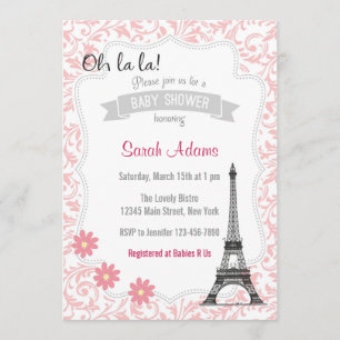 Paris Theme Baby Shower Invitation