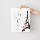 Paris theme black pink Eiffel tower Date jar  Poster<br><div class="desc">Tropical date night ideas. Pink stripe Date jar Poster
Matching items available.</div>