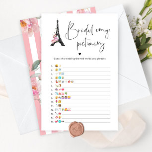 Paris theme bridal shower emoji pictionary game