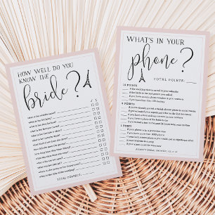Paris Theme Double-Sided Bridal Shower Game Card