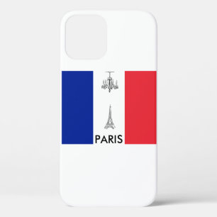 Paris Theme Eiffel Tower French Flag iPhone 12 Case
