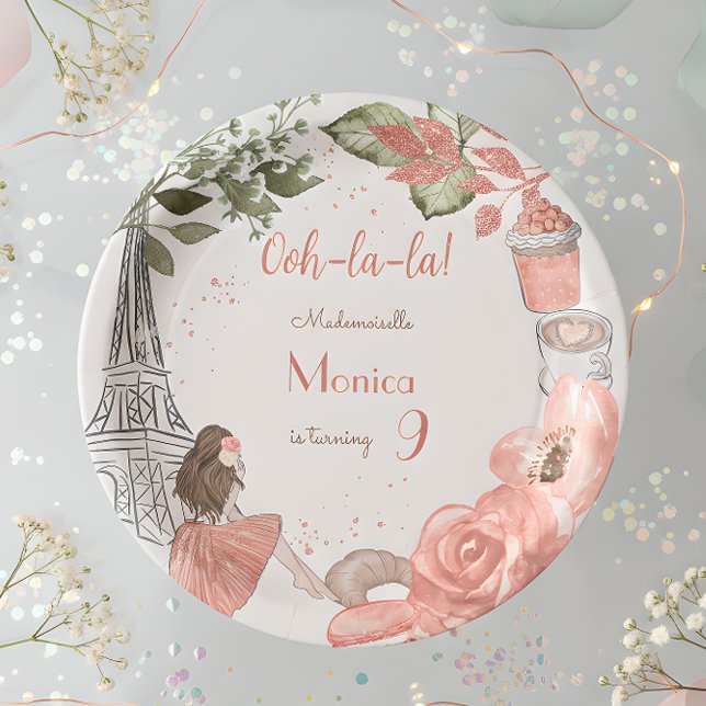 Paris theme french birthday party paper plate (Creator Uploaded)