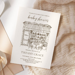 Paris Theme French Patisserie Baby Shower Invitation