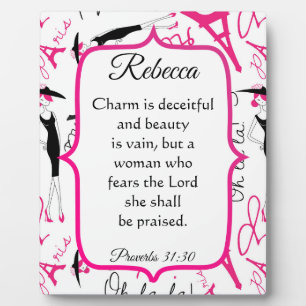 Paris Theme Proverbs 31 Woman Plaque