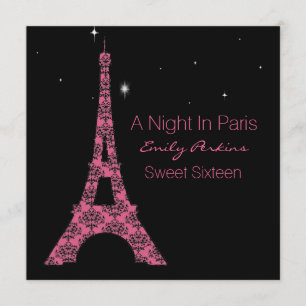 Paris Themed Custom Sweet Sixteen Invitation