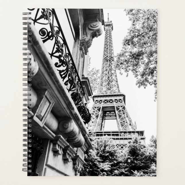 Paris Themed Gift in Black and White Planner (Front)