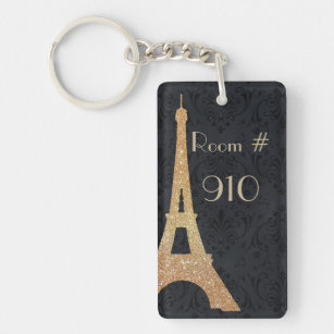 Paris Themed Hotel Room Key Chain