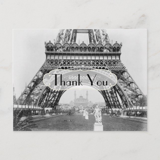 Paris Themed Thank You Postcard (Front)