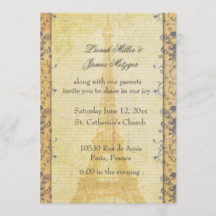 Paris Themed Wedding Invitation