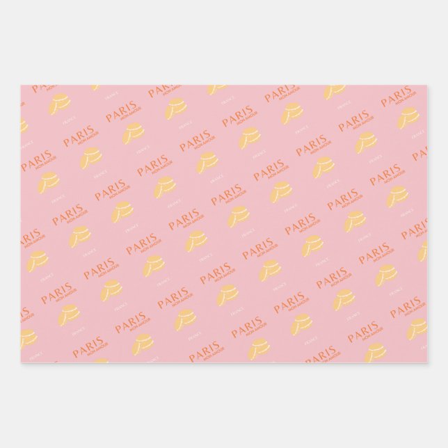 Paris Travel Art Retro Art  Wrapping Paper Sheet (Front)