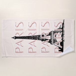 Paris Travel Art, Travel Art, Pastel, Minimalist Beach Towel