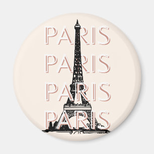 Paris Travel Art, Travel Art, Pastel, Minimalist Magnet