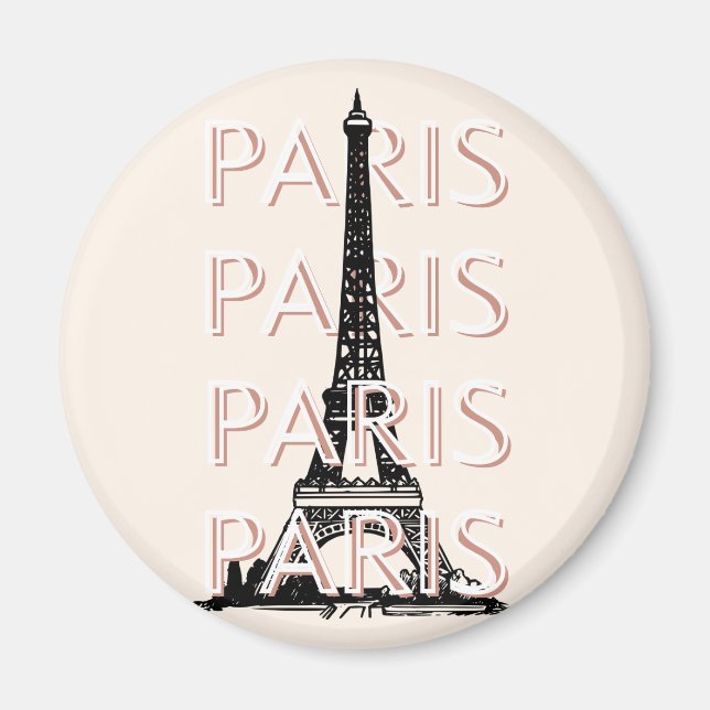 Paris Travel Art, Travel Art, Pastel, Minimalist Magnet (Front)