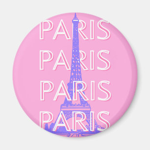 Paris Travel Art, Travel Art, Pink Magnet