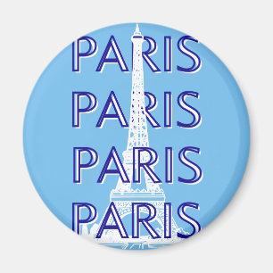 Paris Travel Art, Travel Art, Preppy Art, Blue Magnet