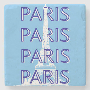 Paris Travel Art, Travel Art, Preppy Art, Blue Stone Coaster