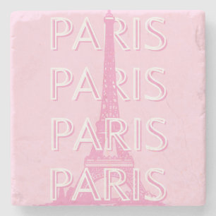 Paris Travel Art, Travel Art, Preppy Art, Pink Stone Coaster
